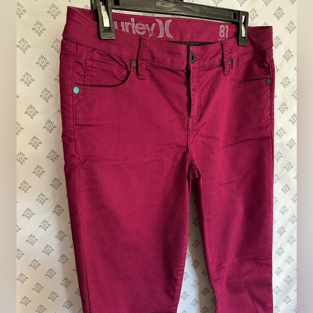 Hurley Red Skinny Jeans Stretch Denim